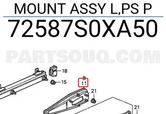 Honda 72587S0XA50 MOUNT ASSY L,PS P
