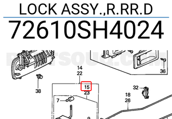 Honda 72610SH4024 LOCK ASSY.,R.RR.D