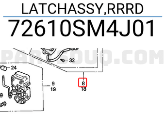 Honda 72610SM4J01 LATCHASSY,RRRD