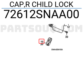 Honda 72612SNAA00 CAP,R CHILD LOCK