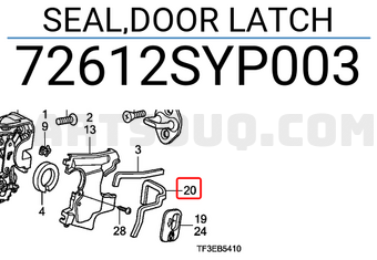 Honda 72612SYP003 SEAL,DOOR LATCH
