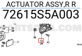 Honda 72615S5A003 ACTUATOR ASSY,R R