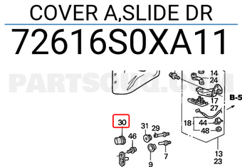 Honda 72616S0XA11 COVER A,SLIDE DR