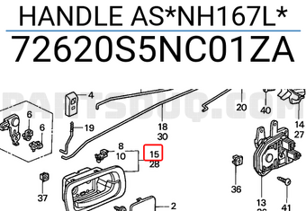 Honda 72620S5NC01ZA HANDLE AS*NH167L*