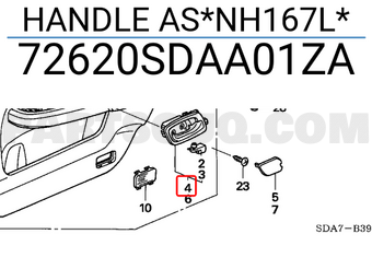 Honda 72620SDAA01ZA HANDLE AS*NH167L*