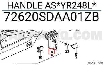 Honda 72620SDAA01ZB HANDLE AS*YR248L*