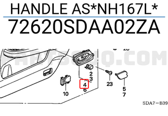 Honda 72620SDAA02ZA HANDLE AS*NH167L*