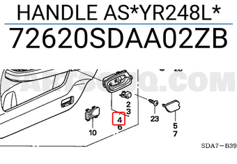 Honda 72620SDAA02ZB HANDLE AS*YR248L*