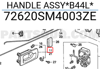 Honda 72620SM4003ZE HANDLE ASSY*B44L*