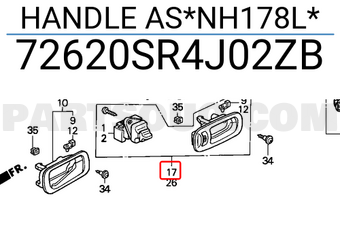 Honda 72620SR4J02ZB HANDLE AS*NH178L*