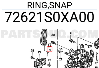 Honda 72621S0XA00 RING,SNAP