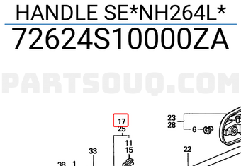 Honda 72624S10000ZA HANDLE SE*NH264L*