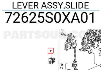 Honda 72625S0XA01 LEVER ASSY,SLIDE