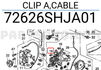 Honda 72626SHJA01 CLIP A,CABLE