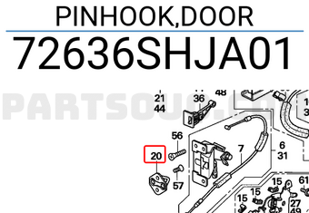 Honda 72636SHJA01 PINHOOK,DOOR