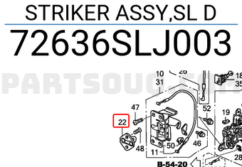 Honda 72636SLJ003 STRIKER ASSY,SL D