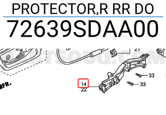 Honda 72639SDAA00 PROTECTOR,R RR DO