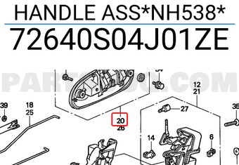 Honda 72640S04J01ZE HANDLE ASS*NH538*