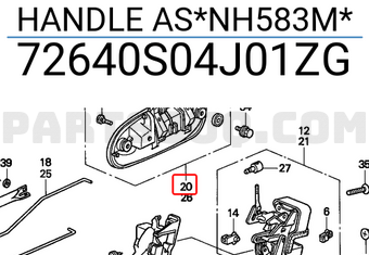 Honda 72640S04J01ZG HANDLE AS*NH583M*