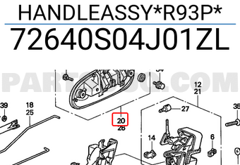 Honda 72640S04J01ZL HANDLEASSY*R93P*