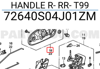 Honda 72640S04J01ZM HANDLE R- RR- T99