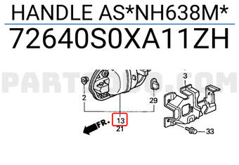 Honda 72640S0XA11ZH HANDLE AS*NH638M*