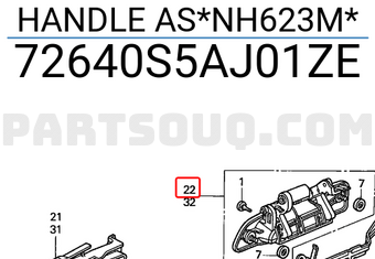 Honda 72640S5AJ01ZE HANDLE AS*NH623M*
