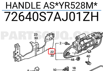 Honda 72640S7AJ01ZH HANDLE AS*YR528M*