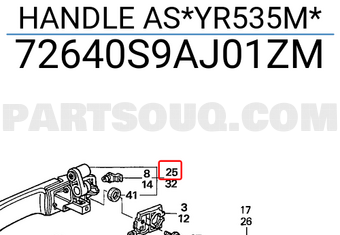 Honda 72640S9AJ01ZM HANDLE AS*YR535M*