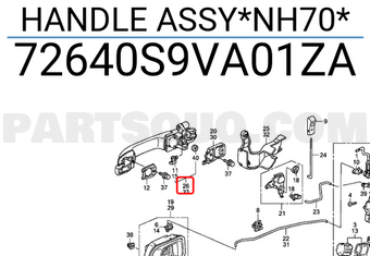 Honda 72640S9VA01ZA HANDLE ASSY*NH70*