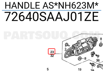 Honda 72640SAAJ01ZE HANDLE AS*NH623M*