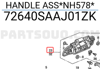 Honda 72640SAAJ01ZK HANDLE ASS*NH578*