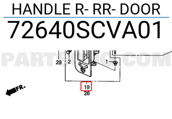 Honda 72640SCVA01 HANDLE R- RR- DOOR
