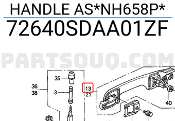 Honda 72640SDAA01ZF HANDLE AS*NH658P*