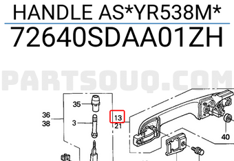 Honda 72640SDAA01ZH HANDLE AS*YR538M*