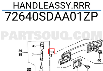 Honda 72640SDAA01ZP HANDLEASSY,RRR