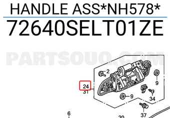 Honda 72640SELT01ZE HANDLE ASS*NH578*