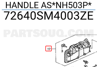 Honda 72640SM4003ZE HANDLE AS*NH503P*