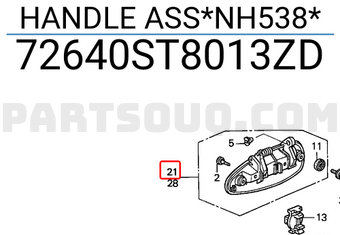 Honda 72640ST8013ZD HANDLE ASS*NH538*
