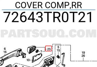 Honda 72643TR0T21 COVER COMP,RR