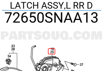 Honda 72650SNAA13 LATCH ASSY,L RR D
