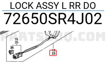 Honda 72650SR4J02 LOCK ASSY L RR DO