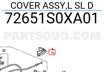 Honda 72651S0XA01 COVER ASSY,L SL D
