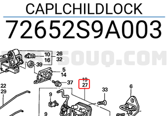 Honda 72652S9A003 CAPLCHILDLOCK