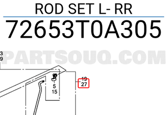 Honda 72653T0A305 ROD SET L- RR