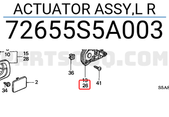 Honda 72655S5A003 ACTUATOR ASSY,L R