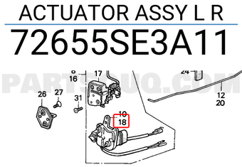 Honda 72655SE3A11 ACTUATOR ASSY L R