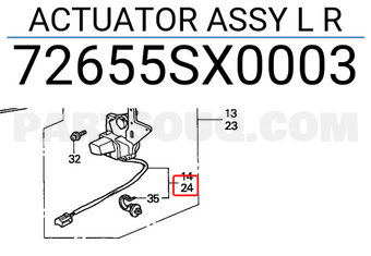 Honda 72655SX0003 ACTUATOR ASSY L R
