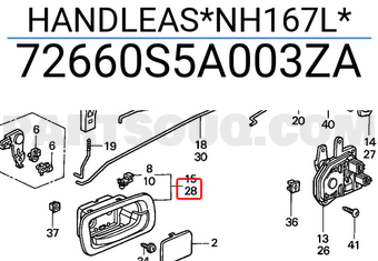 Honda 72660S5A003ZA HANDLEAS*NH167L*