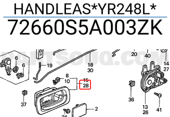 Honda 72660S5A003ZK HANDLEAS*YR248L*